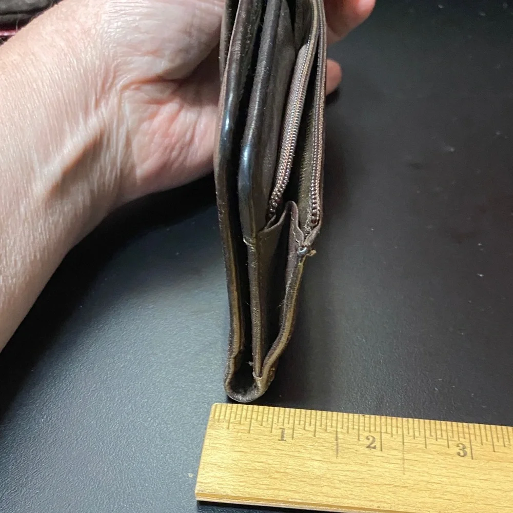 Fossil vintage brown Leather checkbook Wallet